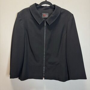 JM Studio By John Meyer Jacket/Blazer SZ 14 Black‎ Fully Lined Back Pleats